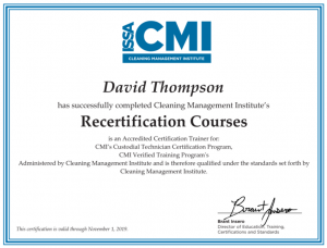 CMI ACE Dave – Certifications for Rock Stars of Cleaning